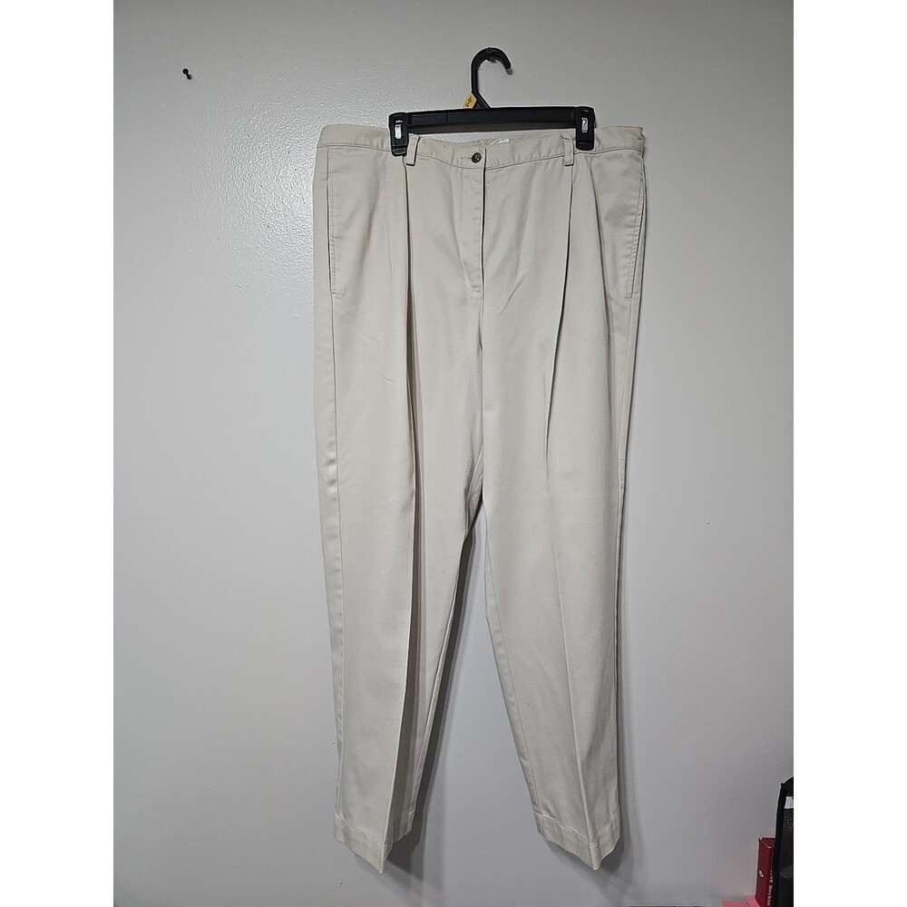 Vintage 90s Liz Claiborne Woman linen pleated pants 18W Nuetral Tan Wrinkle Free
